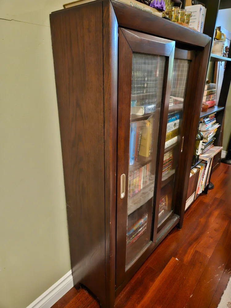 Wooden Display Cabinet with Glass Doors Shelf Unit thumbnail