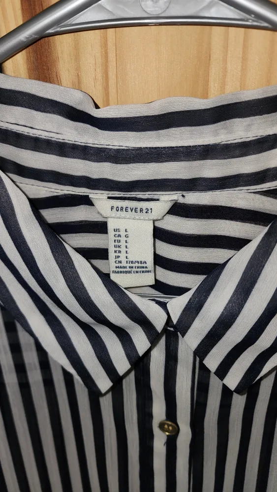 Striped Sheer Blouse - Size L image indicator(3)