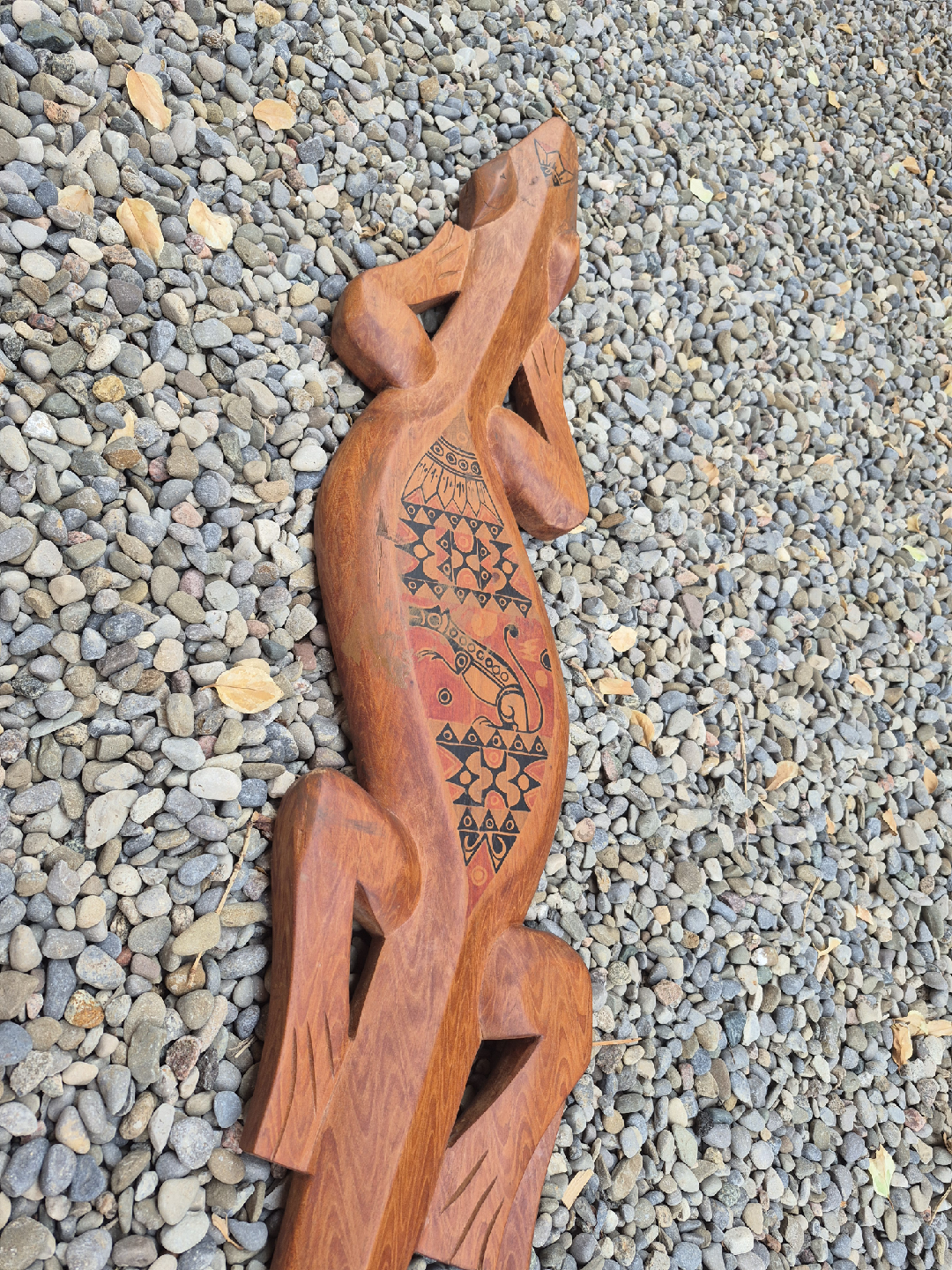 Wooden Carved Lizard - photo 4
