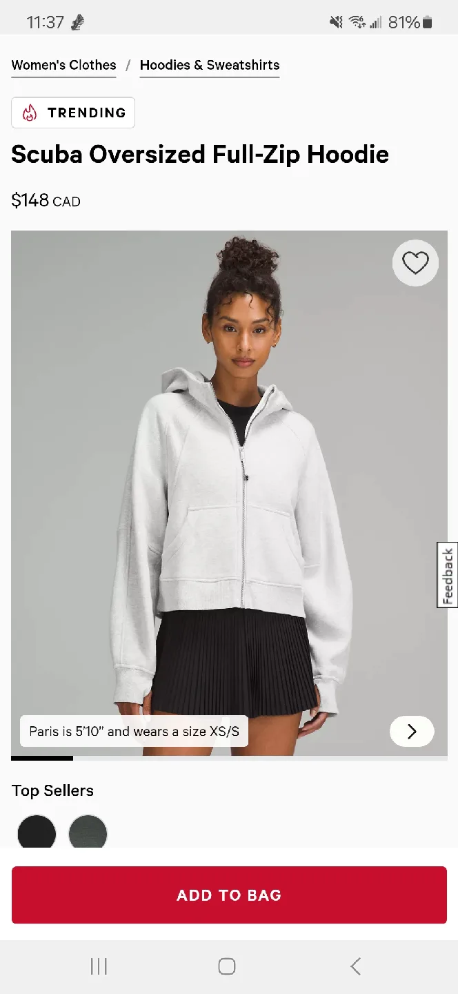 Lululemon Beige Heathered Bone Scuba Full Zip Hoodie Jacket image indicator(2)