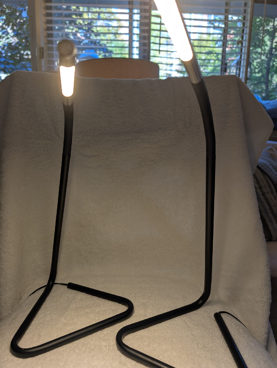 Set of Two Black LED Table Lamps