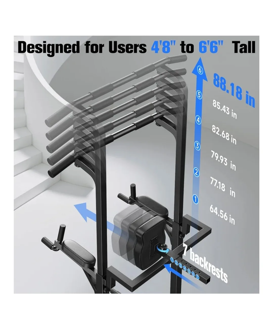 Pull Up & Dip Station - Home Gym Workout image indicator(7)