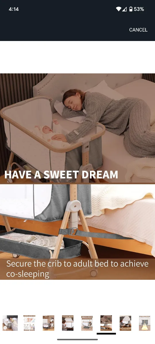 3-in-1 Convertible Baby Bedside Bassinet image indicator(6)