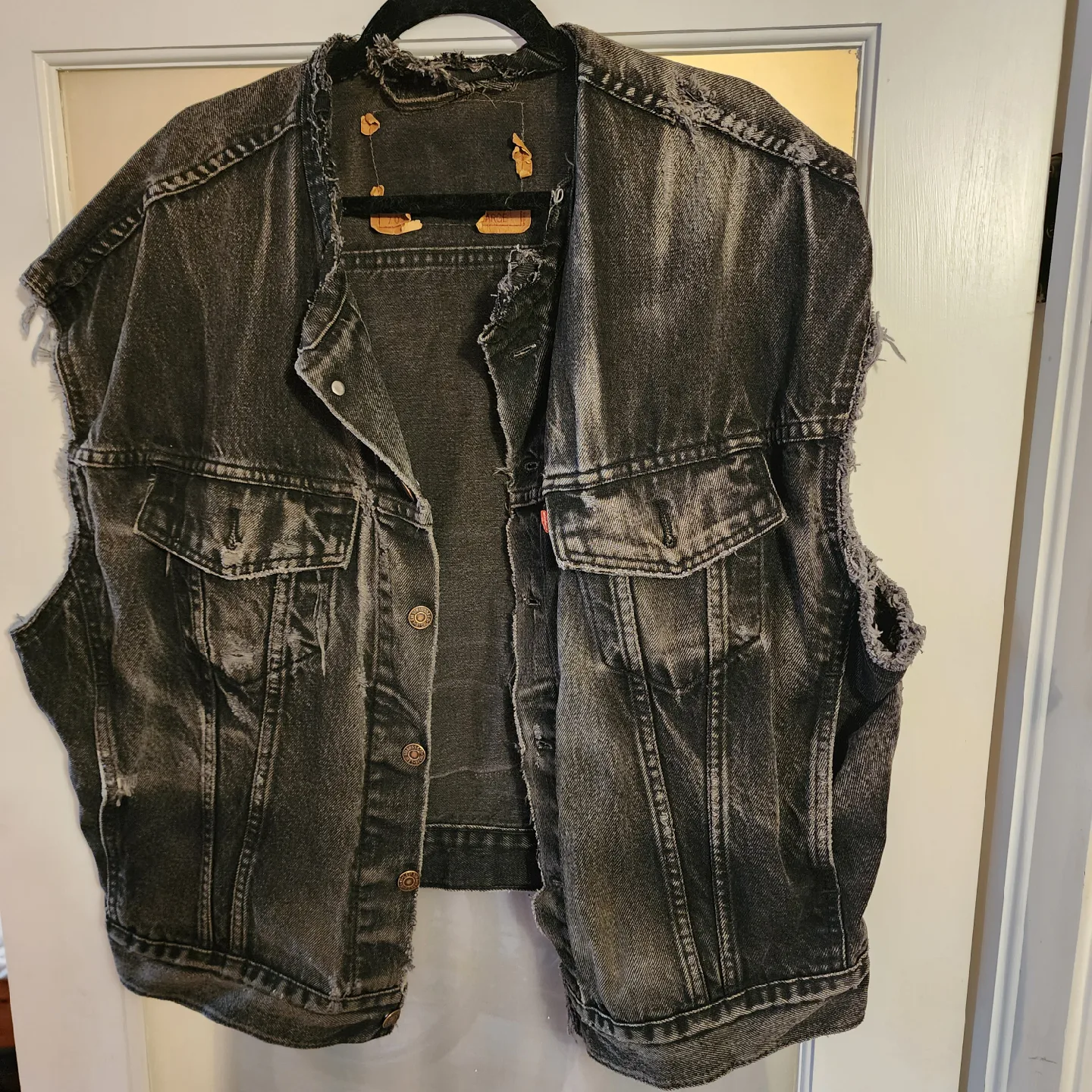 Levi's Denim Vest - Black, Distressed thumbnail