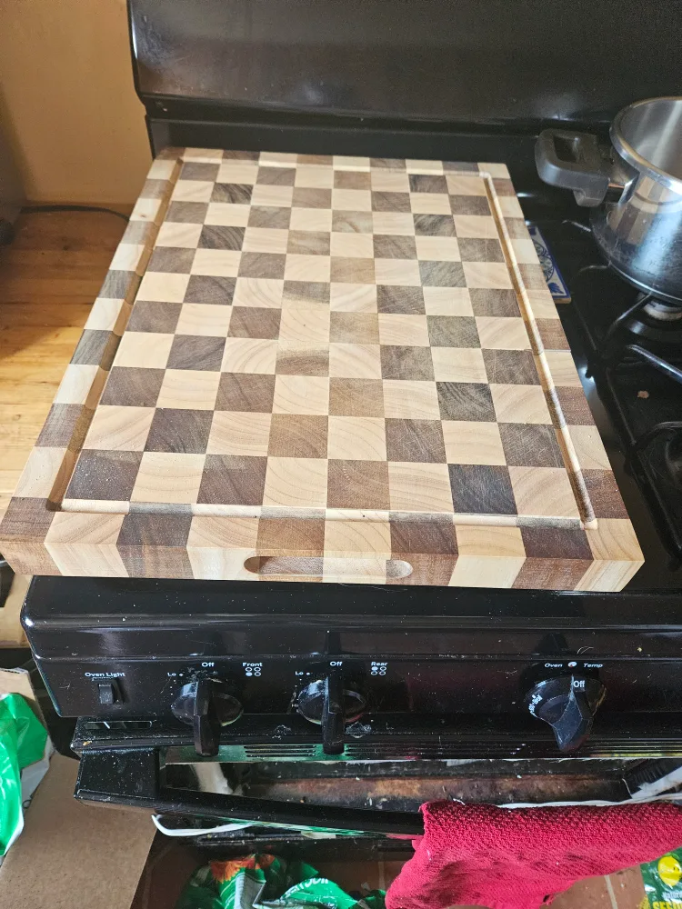 Checkerboard Wooden Cutting Board thumbnail
