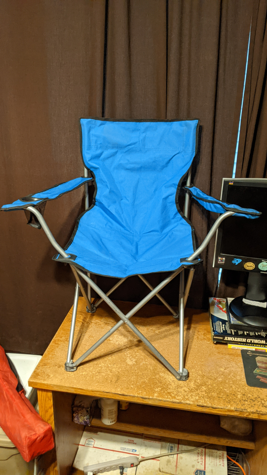Lot of 2 Lightweight folding Sports outdoors Chair - Blue & Red - photo 5