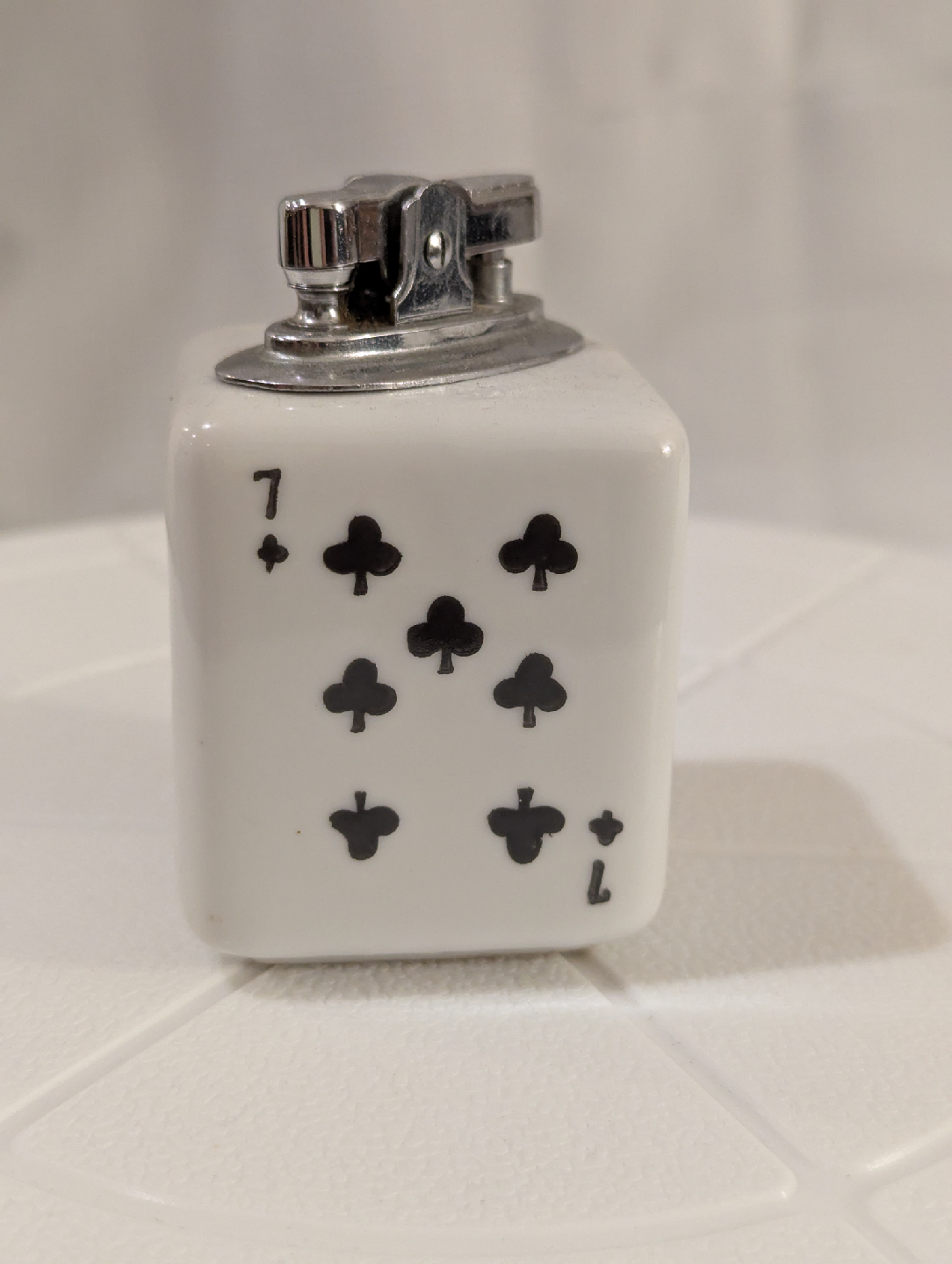 1960s Vintage Poker Cards Ceramic Cube Table Lighter Japan 🥕 - photo 2