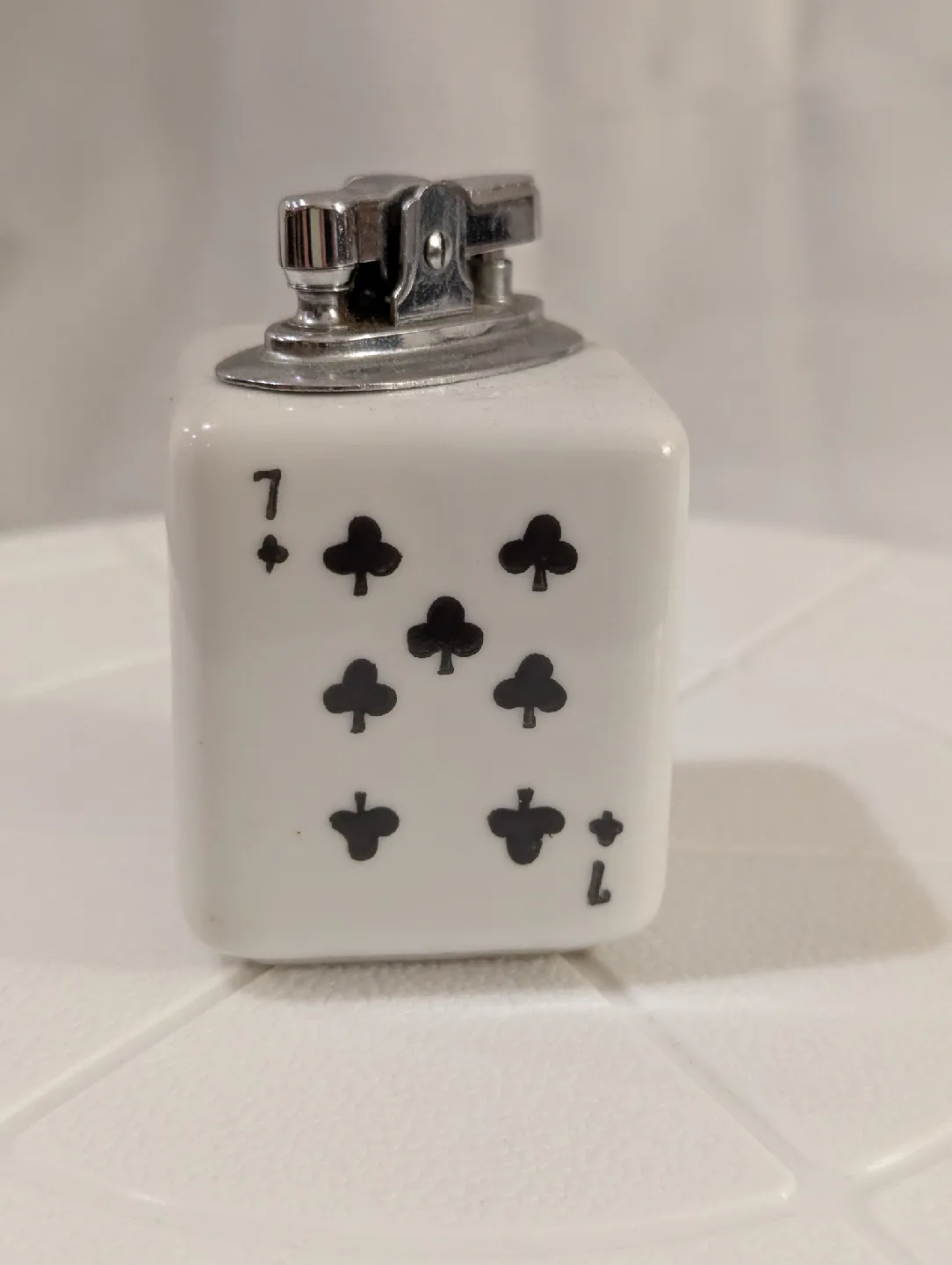 1960s Vintage Poker Cards Ceramic Cube Table Lighter Japan 🥕 image indicator(2)