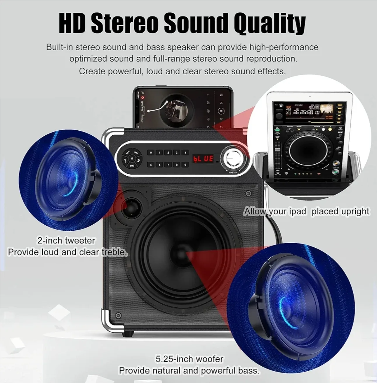 JYX Karaoke Machine with Two Wireless Microphones image indicator(2)