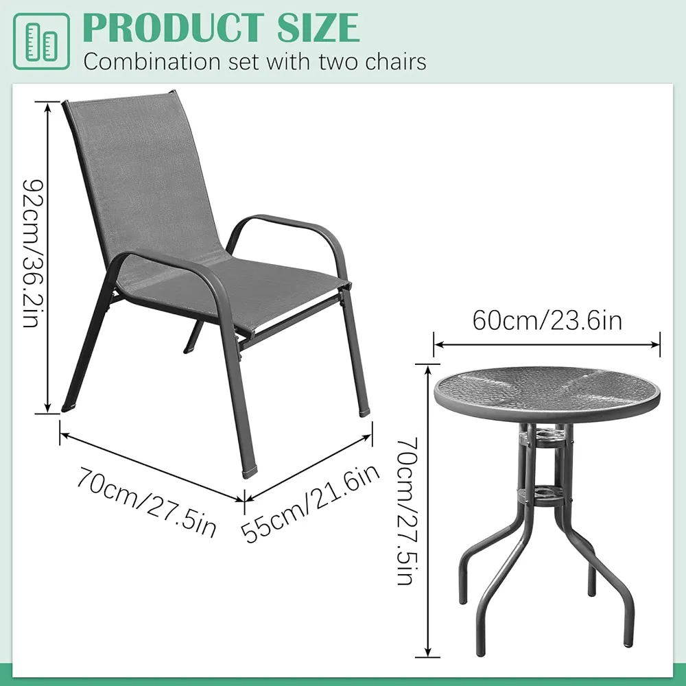 Outdoor Patio Set - Table and 2 Chairs - photo 2