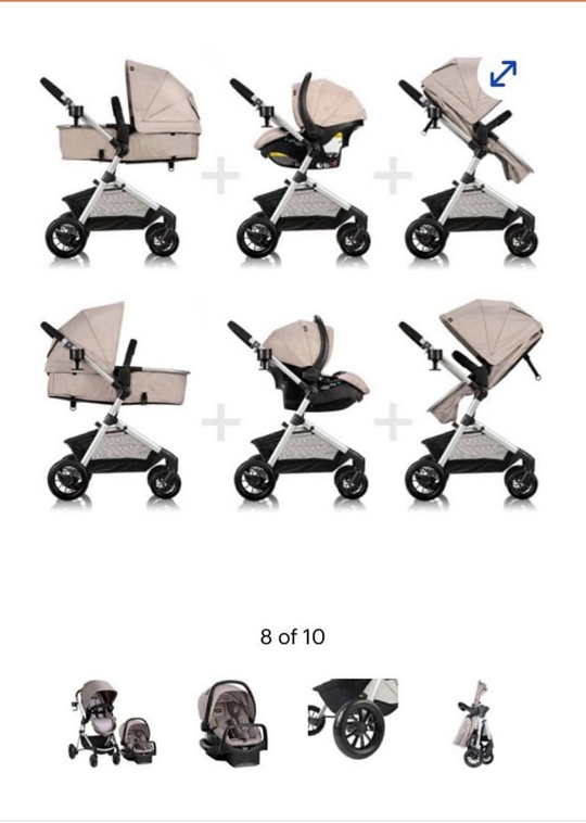 “Evenflo Stroller + Car Seat (Valid until 2028!) – $100”
