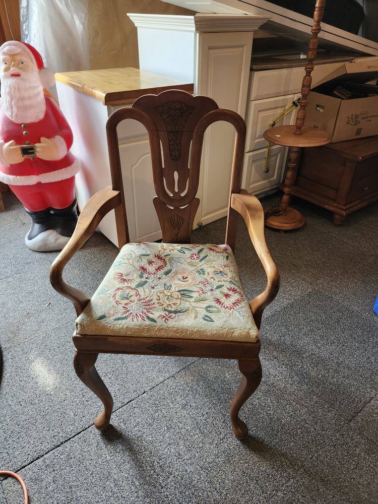 Vintage Floral Upholstered Armchair