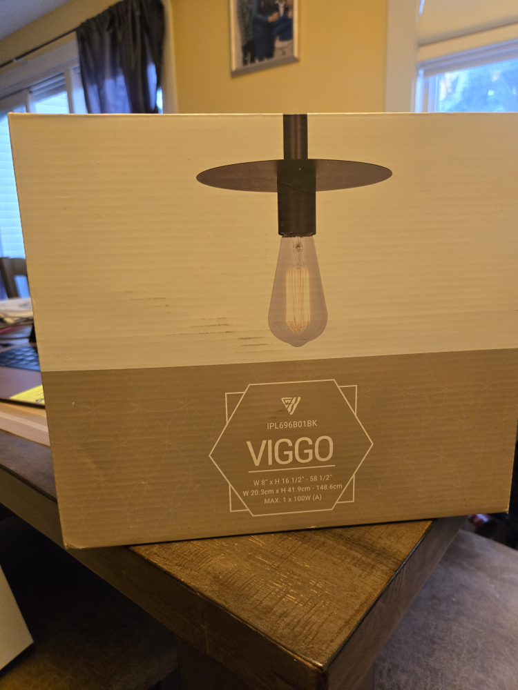 Viggo IPL696B01BK Pendant Light - Matte Black, New in Box - photo 3