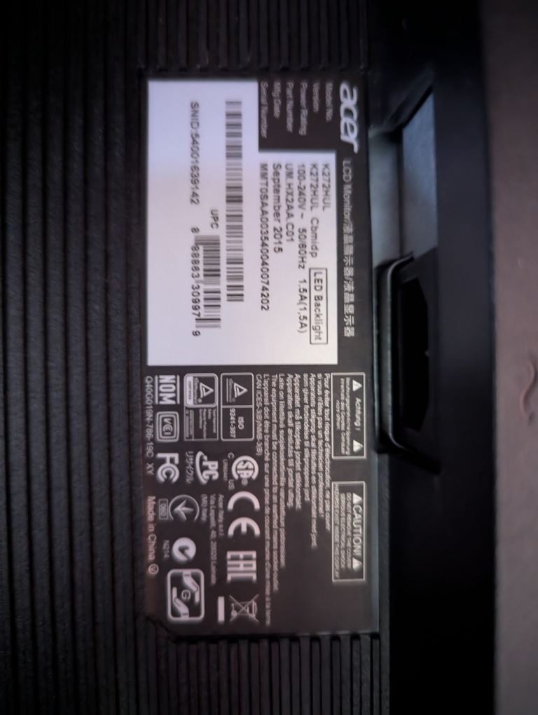 Acer K272HUL 27" LCD Monitor - photo 4