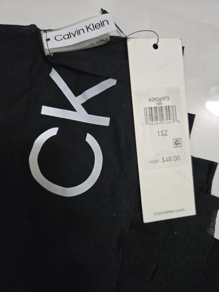 Calvin Klein Black Scarf - New with Tags image indicator(2)