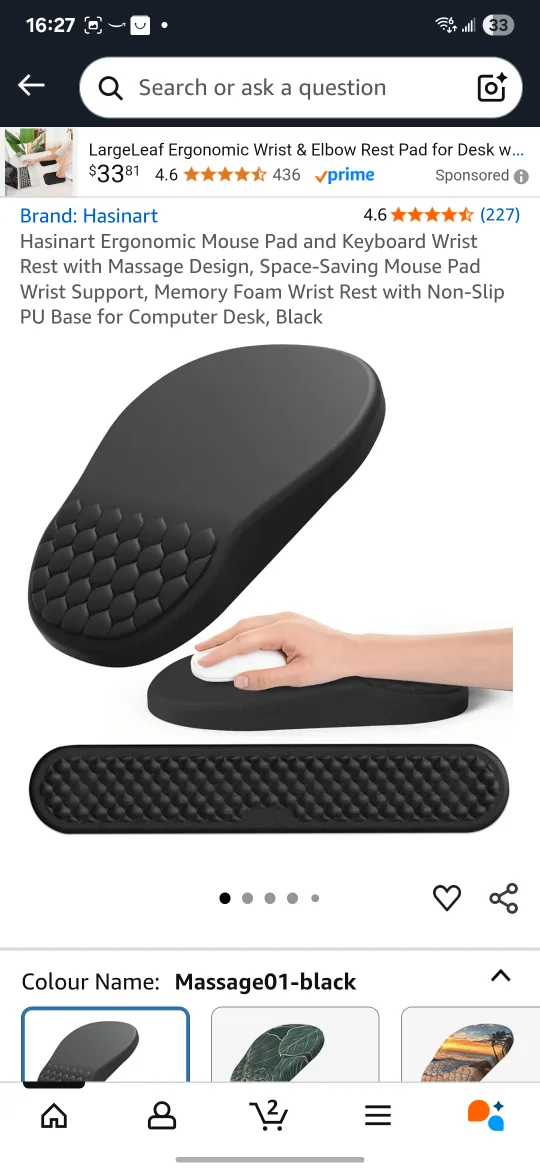 Hasinart Ergonomic Mouse Pad and Keyboard Wrist Rest thumbnail