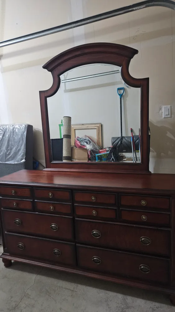 Wood Dresser with Mirror - Solid Wood
