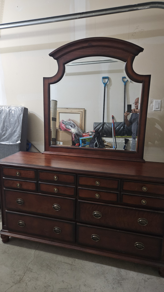 Wood Dresser with Mirror - Solid Wood - photo 2