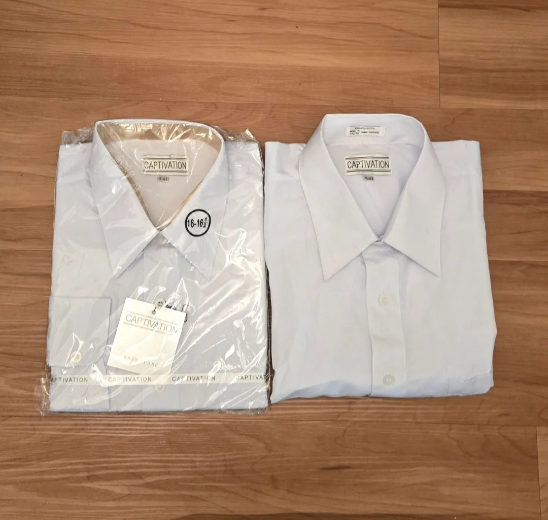 NEW Men's White Dress Shirts - Size 16-16 1/2 thumbnail