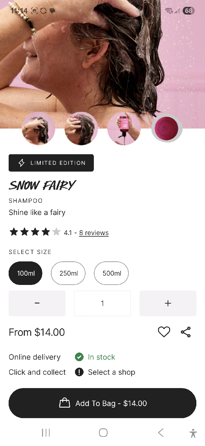 Lush Snow Fairy Shampoo 100ml