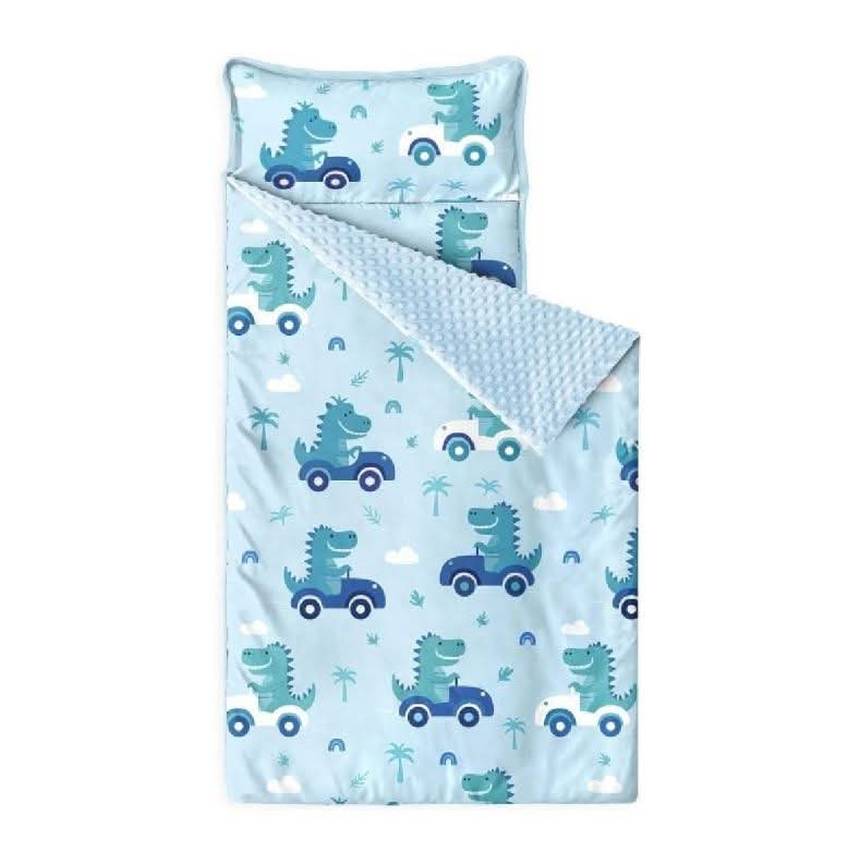 New~Cot Nap Mat W/Pillow & Blanket, Dinosaur, Cars