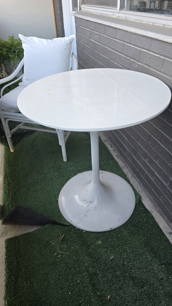 White bistro table