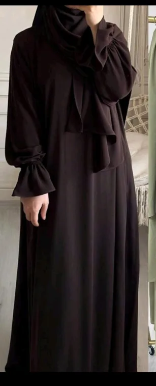 BLUE Abaya/prayer dress- scarf and Abaya CONNECTED thumbnail