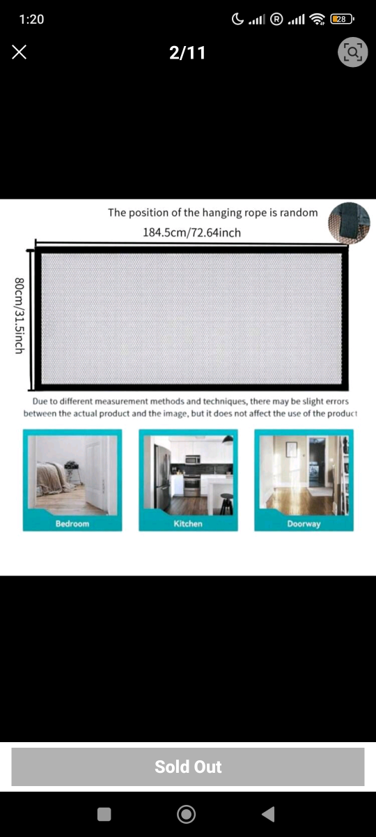 Portable Mesh Pet Gate - 72.64 inch