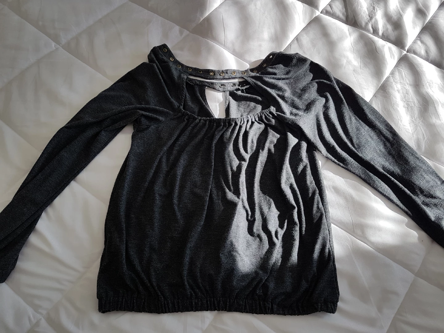 Ella Moss Gray Long Sleeve Top - Size M
