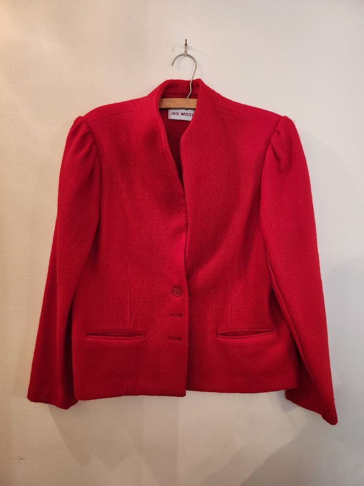 Jack Winter Red Wool Blend Blazer - Size 16