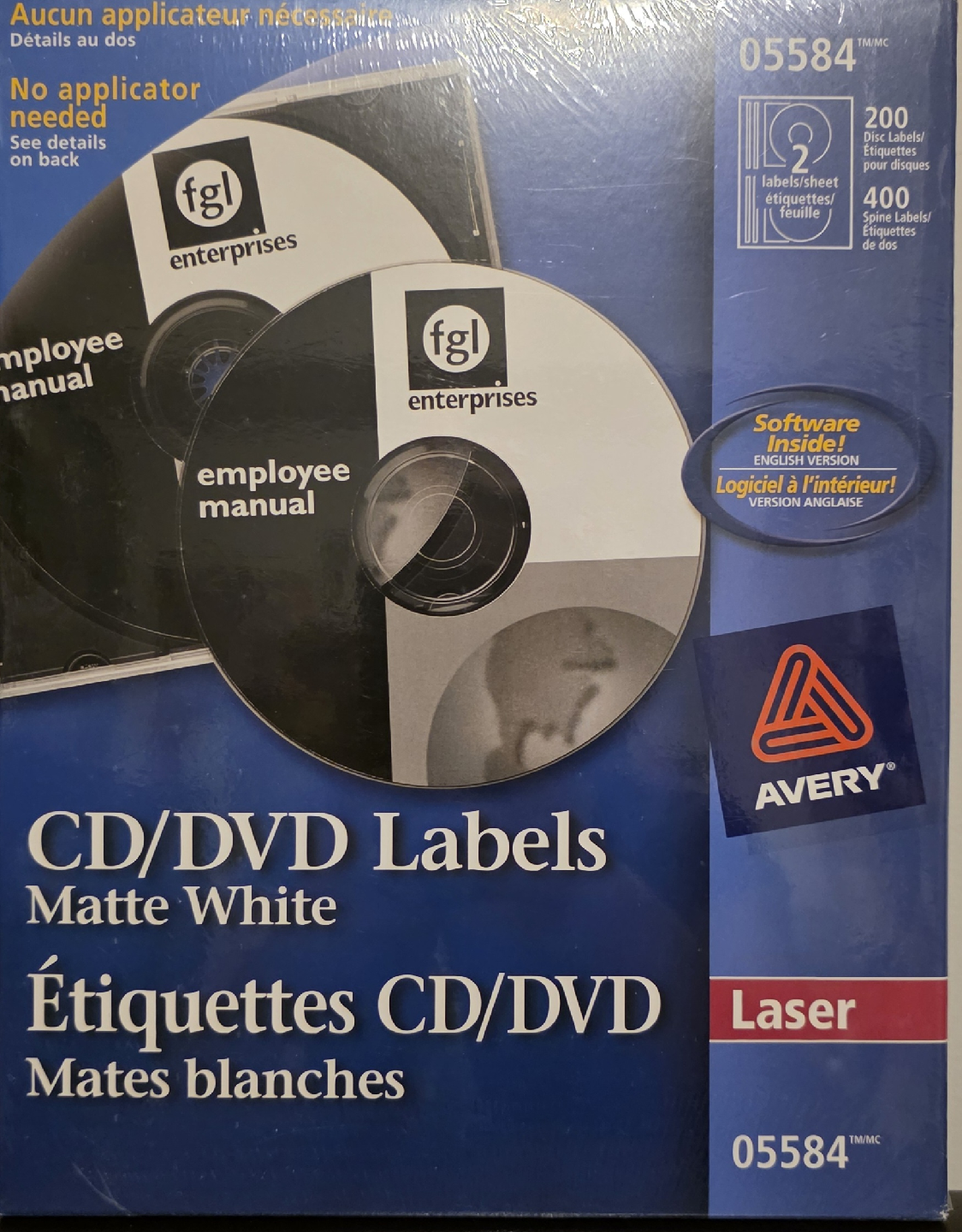 Avery CD/DVD Labels Matte White