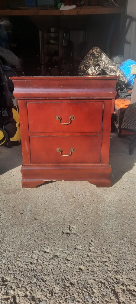Wood 2-Drawer Nightstand