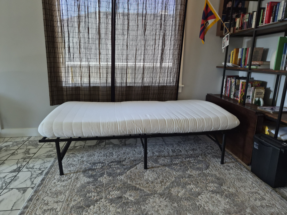 White Mattress and metal frame