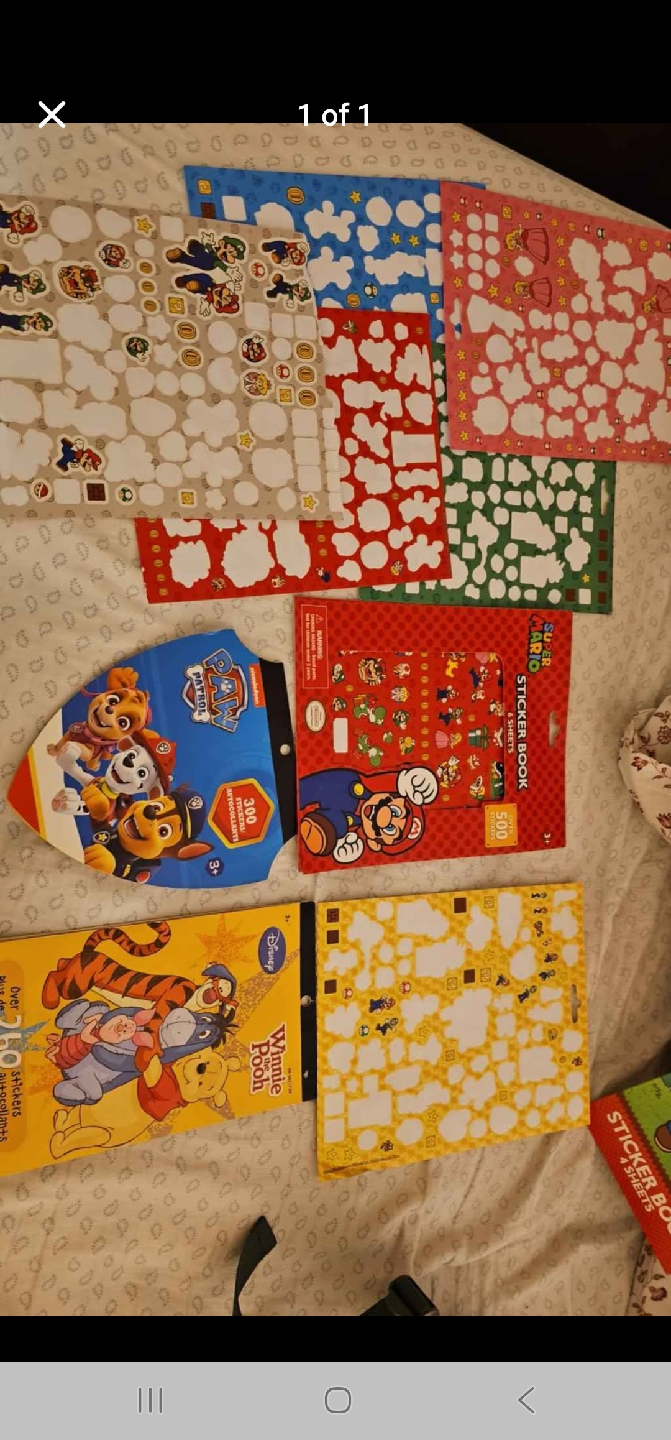 Paw Patrol, Mario, Winnie the Pooh Sticker Books