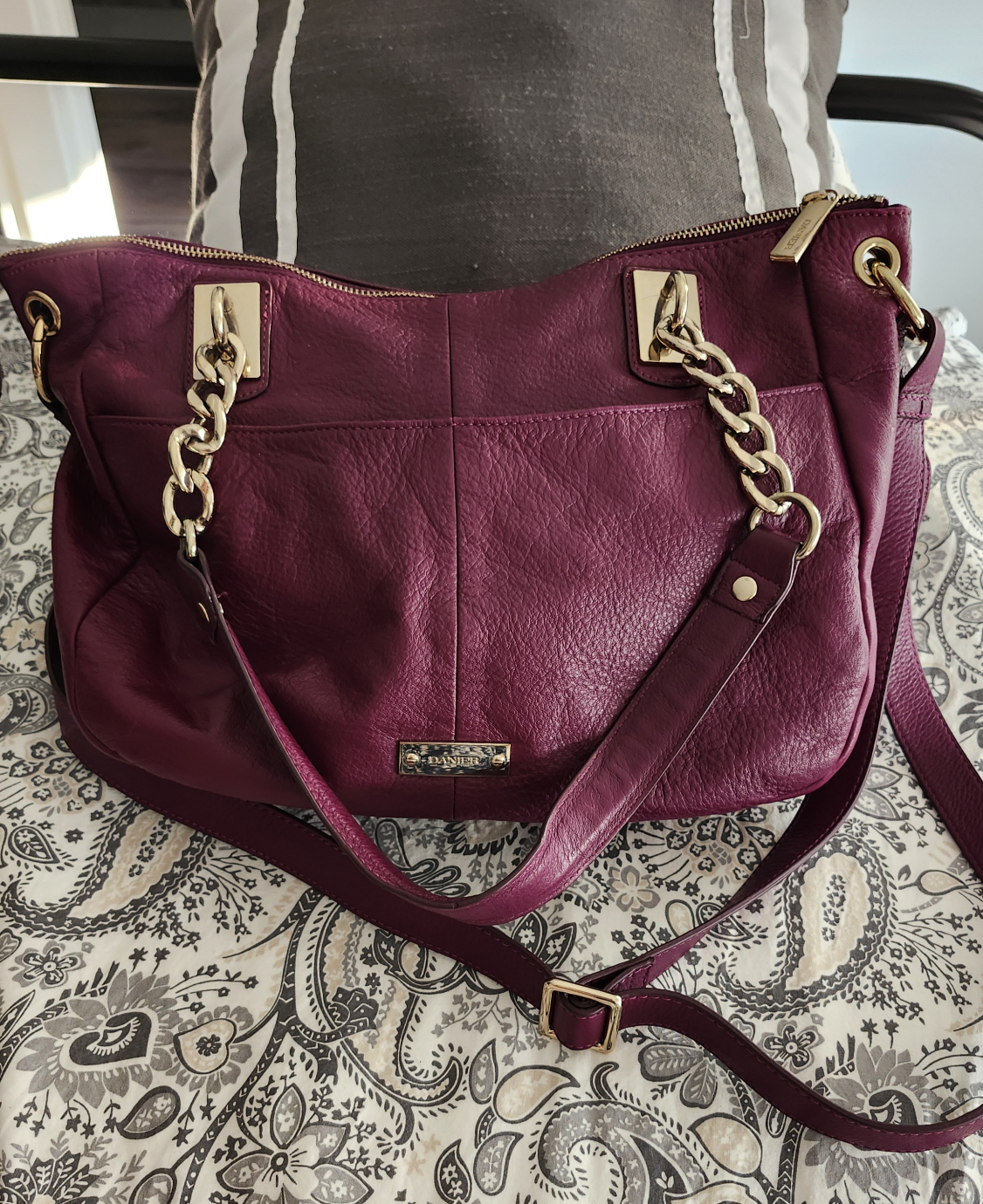 Danier Leather Handbag - Purple