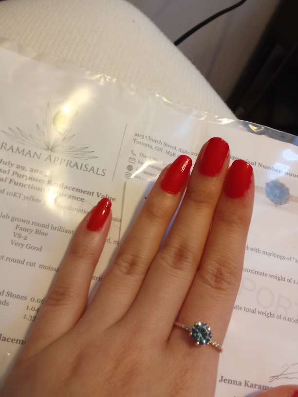 10k gold Lab VS2 Fancy Blue Diamond Ring 6.5 - photo 4