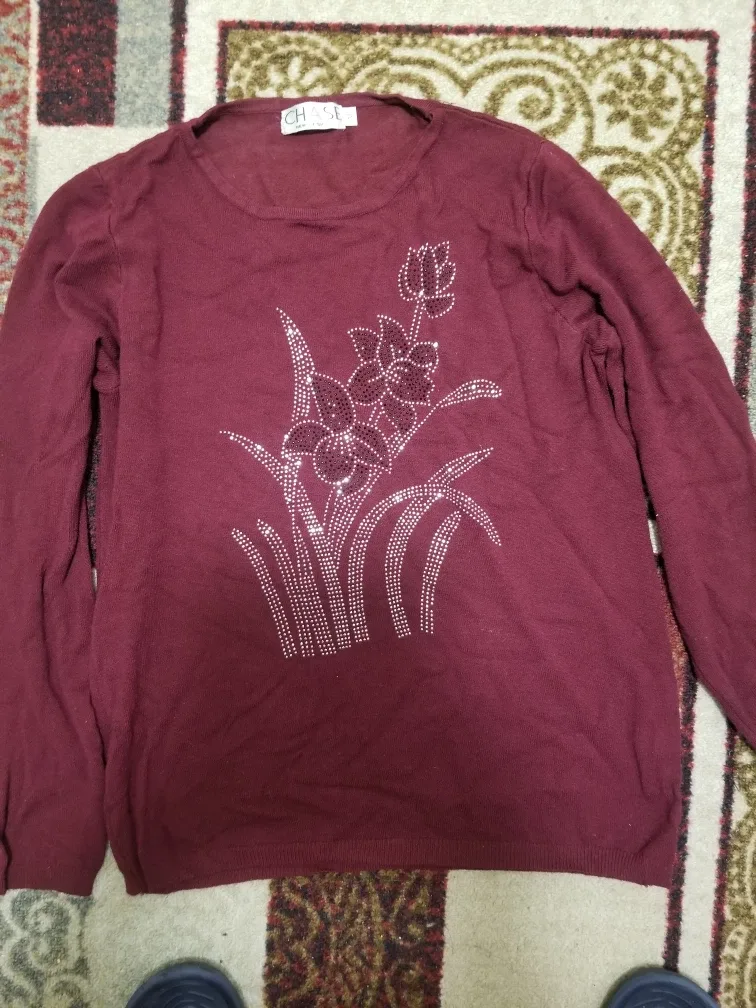 Chase Burgundy Long Sleeve Top thumbnail