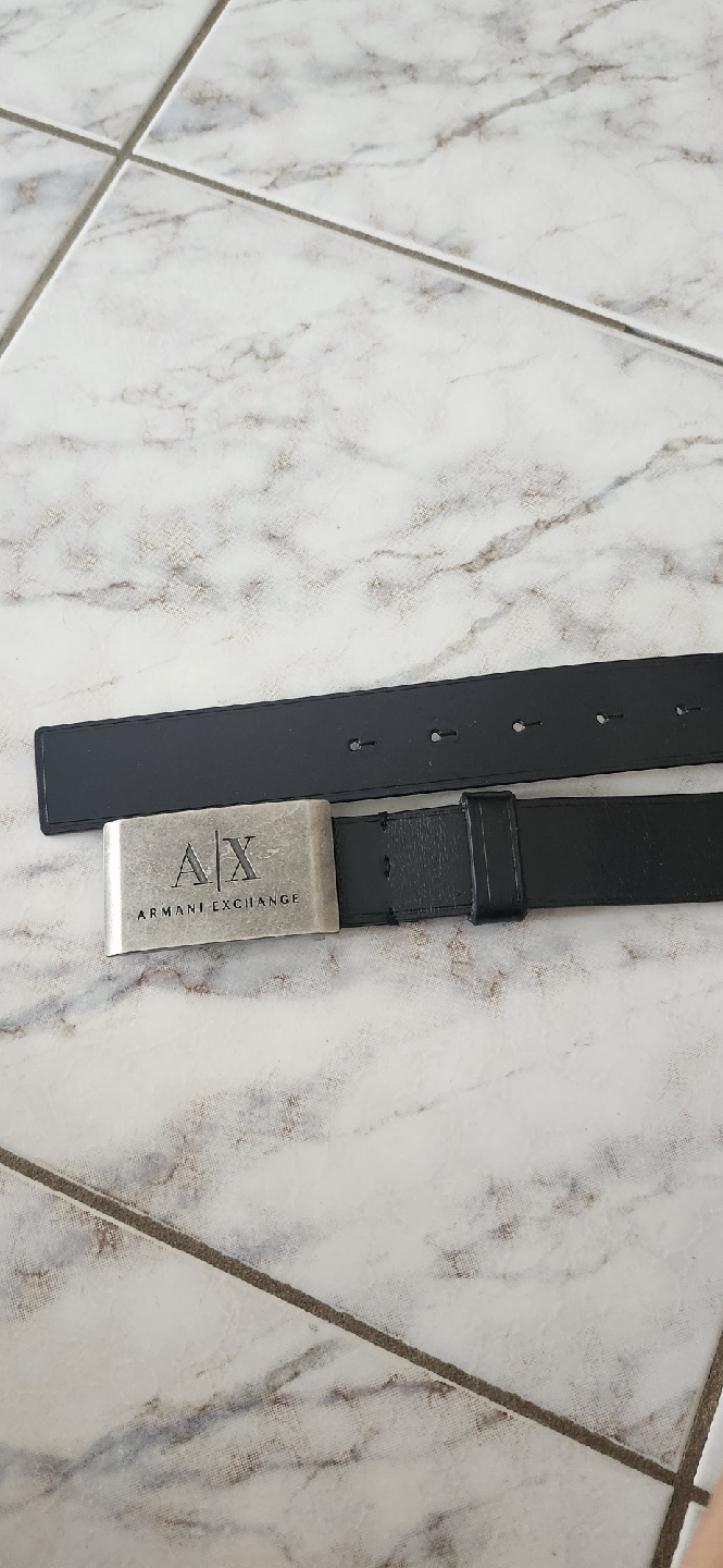 Armani Exchange Black Leather Belt - Size 38