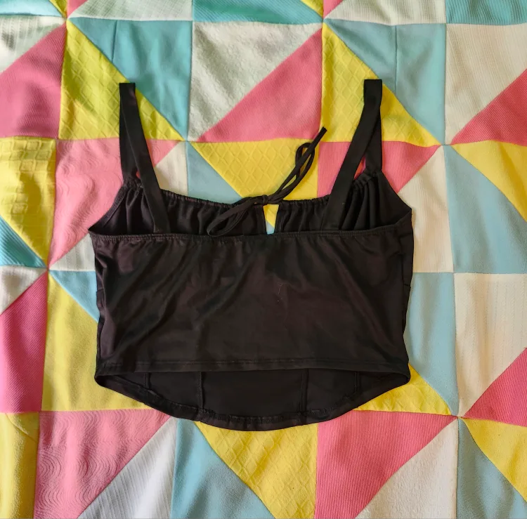 black milkmaid style tank top image indicator(2)