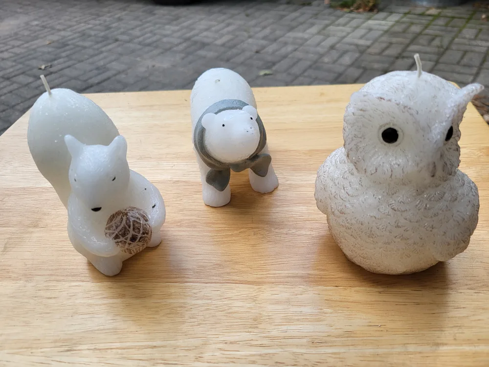 Animal Shaped Candle Set of 3 (Squirrel, Owl, Polar Bear) thumbnail