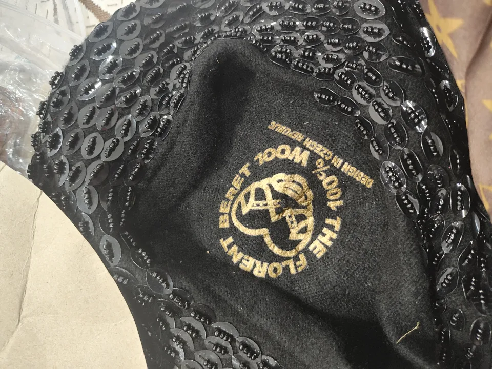 Black Beaded Beret Hat image indicator(9)