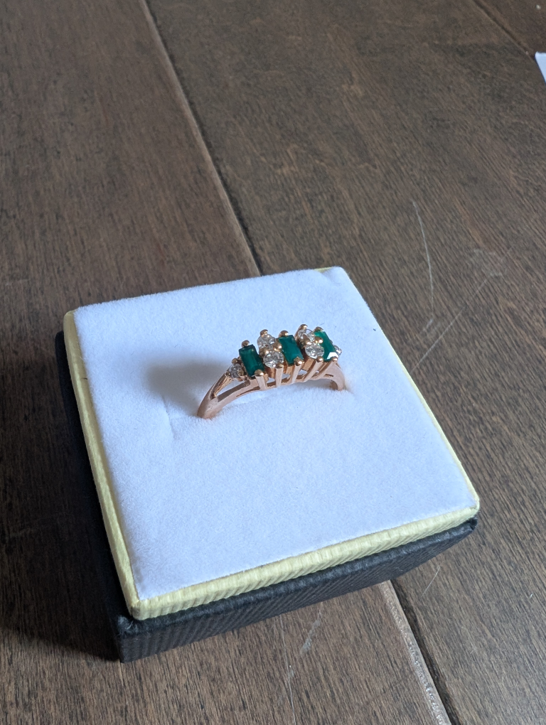 Brand New Green Cubic Zirconia Ring For Sale