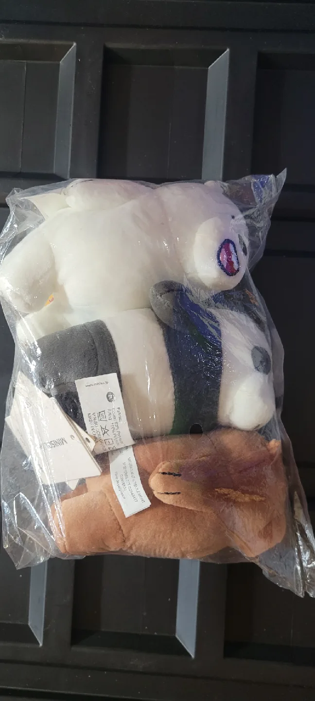 Miniso We Bare Bears key chain Plush Set (New) image indicator(2)