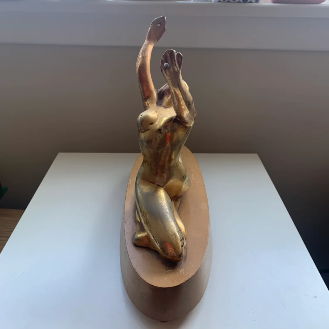 Vintage brass woman figure art deco image indicator(2)