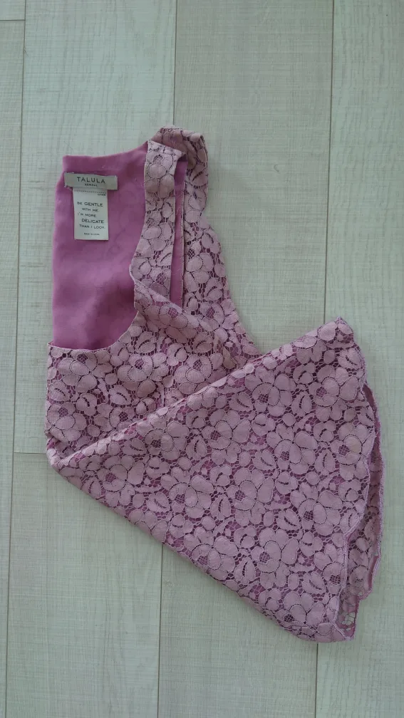 Talula Babaton XS Lace Tank Top - Lilac thumbnail