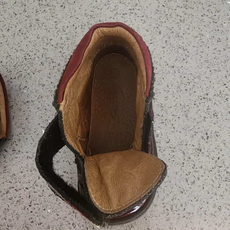 Black & Burgundy Patent Leather toddler shoes! image indicator(7)