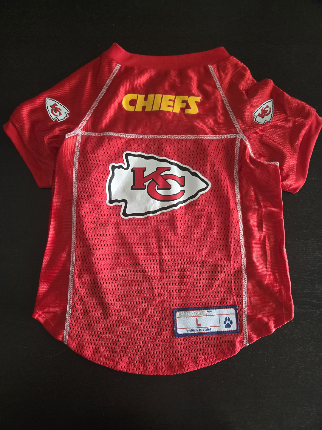 Kansas City Chiefs Dog Jersey, Size L