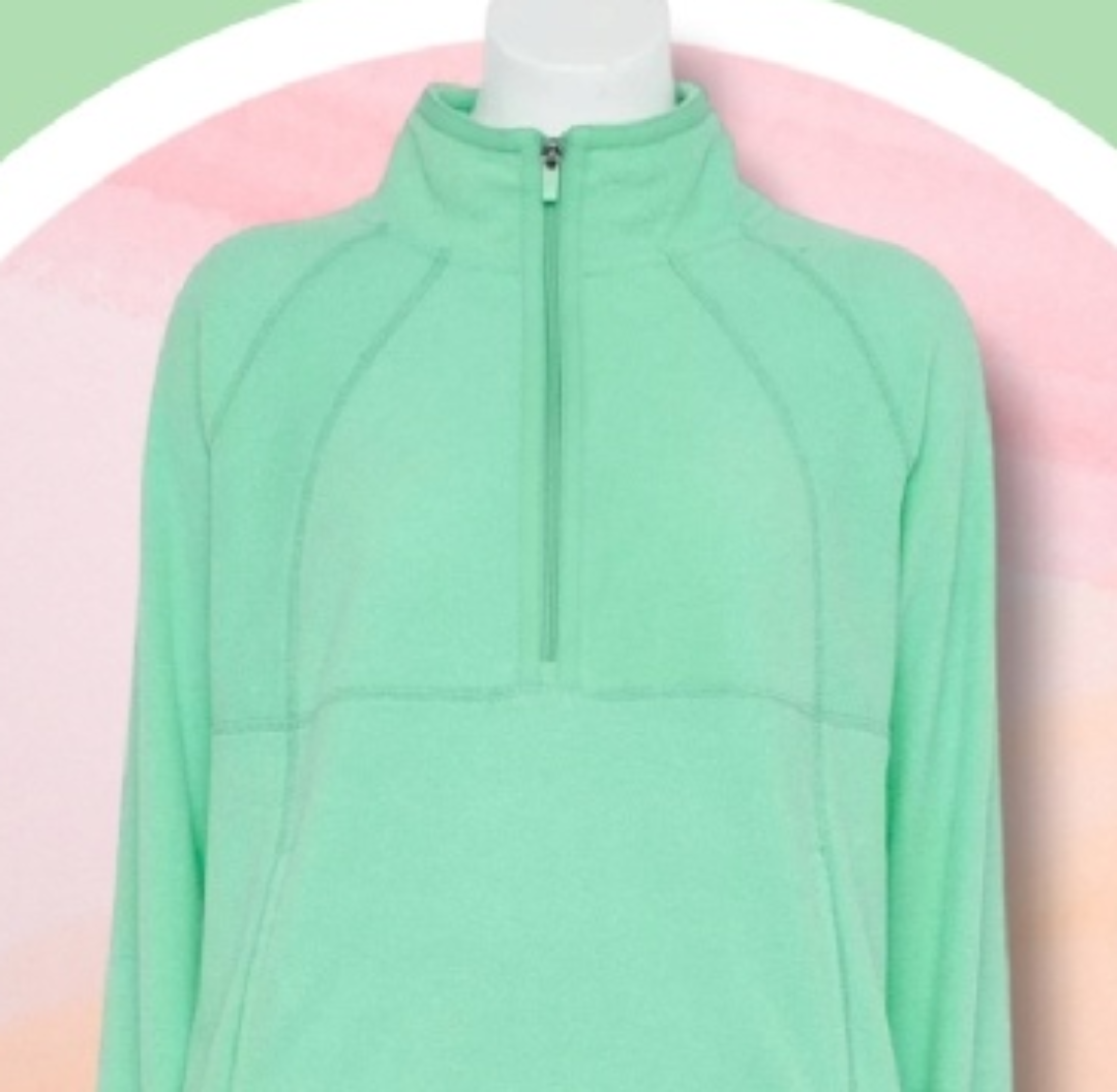NWT XXL ¼ Zip Mock Neck Fleece Pull Over Top w Kangaroo Pocket - photo 2