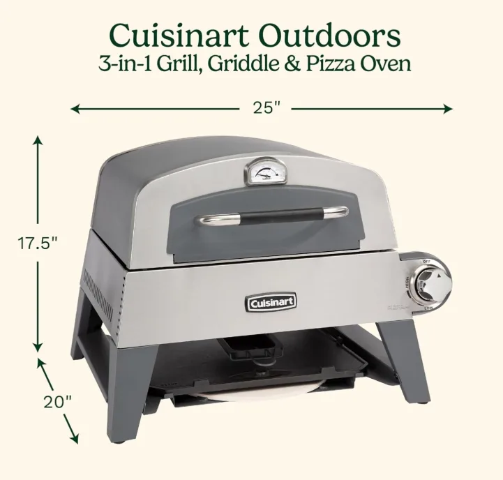 Cuisinart Outdoors 3-in-1 Grill, Griddle & Pizza Oven image indicator(3)