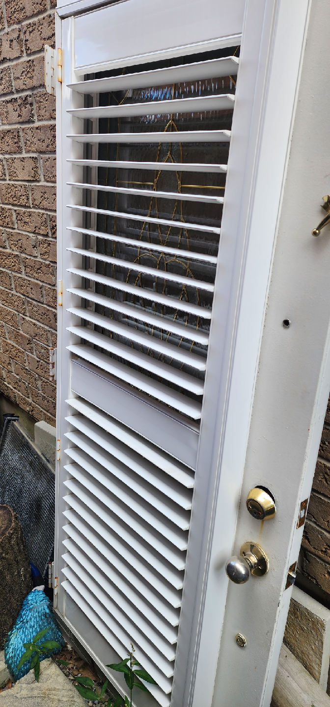 White Louvered Door with Glass Insert - photo 3